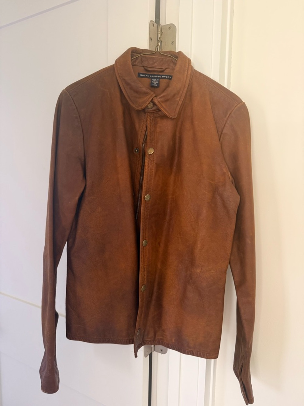 Rare Vintage Ralph Lauren Sport Distressed Leather Jacket - western moto style